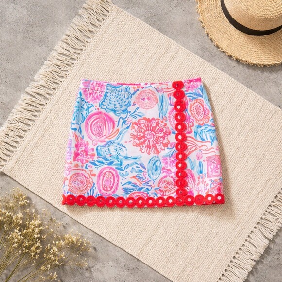 Lilly Pulitzer Michelina Mini Skort Womens Size 12 Lil Sun Sea Sand Pink - Picture 1 of 10